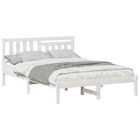 Bedframe met hoofdeinde Wit 120 x 190 cm Massief grenenhout - thumbnail