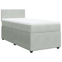 Boxspring met matras fluweel lichtgrijs 90x190 cm - thumbnail