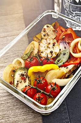 Tefal k30103 masterseal glazen vershoudbakje 0.9l rood