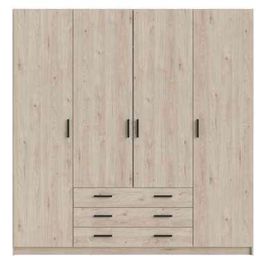 Kledingkast Sprint 4-deurs - eikenkleur - 200x196x50 cm