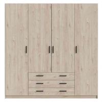 Kledingkast Sprint 4-deurs - eikenkleur - 200x196x50 cm - thumbnail