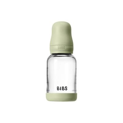 BIBS Glas Latex Slow Flow Babyfles 0+ Maanden Sage