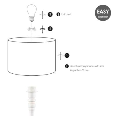 Home sweet home tafellamp Woodi square ↕ 38 cm - wit whitewash