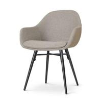 Nolon Nena-Mae Eetkamerstoel Warm Grijs - Zwarte Houten Poten - thumbnail