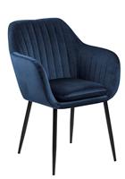 Sohome Eetkamerstoel 'Albin' Velvet, kleur Donkerblauw - thumbnail