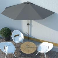 VidaXL Balkonparasol half met aluminium paal 300x155 cm antraciet - thumbnail