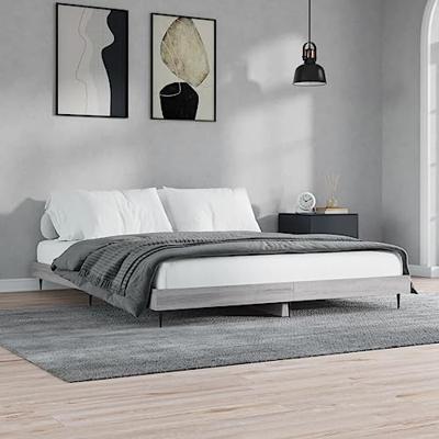 Bedframe bewerkt hout grijs sonoma eikenkleurig 200x200 cm