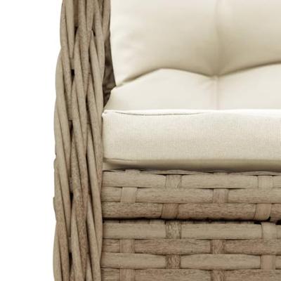 5-delige Tuinset met kussens poly rattan beige