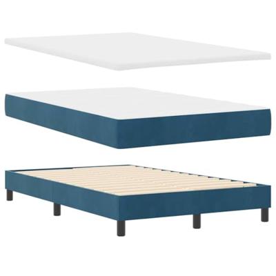 Boxspring bed met matras Donkerblauw 120 x 190 cm Fluweel