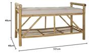 Kruk DKD Home Decor Natuurlijk Beige Bruin Katoen Bamboe (100 x 44 x 55 cm) - thumbnail