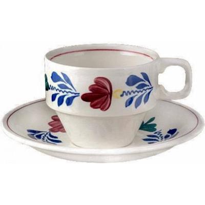 Boerenbont Kop en schotel stapelbaar 200ml - set van 6 stuks