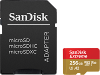 SanDisk extreme microsdxc 256 gb geheugenkaart (uhs-i u3, class 10, v30, a2, incl. adapter) - thumbnail