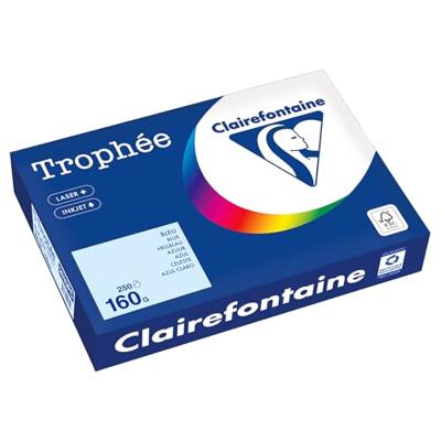 Clairefontaine Trophée Pastel, gekleurd papier, A4, 160 g, 250 vel, azuurblauw