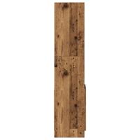 Hoge kast 92x33x140 cm bewerkt hout oud houtkleurig - thumbnail
