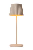 Lucide JUSTINE - Oplaadbare Tafellamp Binnen/Buiten - Accu/Batterij - LED Dimb. - 1x2W 2700K - IP54 - Met draadloos oplaadstation - Beige - thumbnail