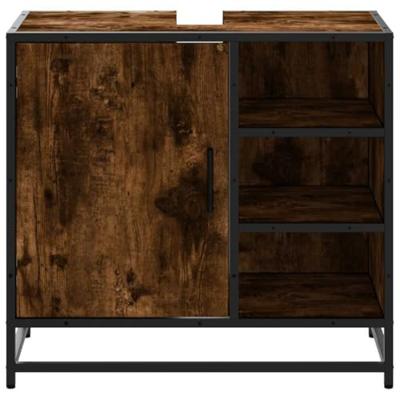 Wastafelkast 65x33x60 cm bewerkt hout gerookt eikenkleurig