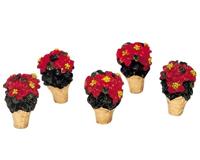 Lemax poinsettias, s/5 kerstdorp accessoire 2003 - thumbnail