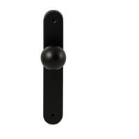Hardbrass Knopkruk Sfera op ovaal langschild blind - zwart - thumbnail
