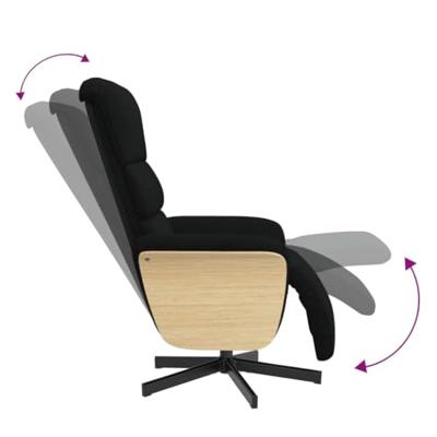 Fauteuil verstelbaar met voetensteun stof zwart Fauteuil verstelbaar met voetensteun stof zwart