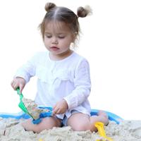 Sun Fun schepje met harkje en 3 zandvormen, 22cm - thumbnail