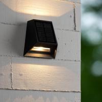 Lucide LUTON - Wandlamp - Zonne-energie - LED Dimb. - 1x1W 2850K/3150K - IP54 - Beweging & dag/nacht sensor - Zwart - thumbnail
