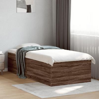 Bedframe bewerkt hout bruin eikenkleur 75x190 cm