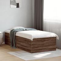 Bedframe bewerkt hout bruin eikenkleur 75x190 cm - thumbnail