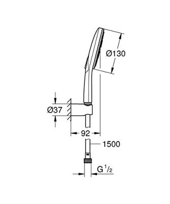 Badset Rainshower SmartActive 130 Grohe Met Doucheslang 150cm Chroom