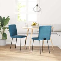 Eetkamerstoelen 2 st fluweel blauw - thumbnail