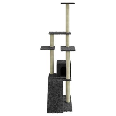 Kattenmeubel met sisal krabpalen 155 cm donkergrijs - thumbnail