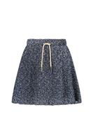 Like Flo Meisjes rok crinkel plissee bloemen AOP - Navy blauw - thumbnail