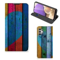 Samsung Galaxy A32 5G Book | Wallet Case | Wood Heart - Cadeau voor je Vriend - thumbnail