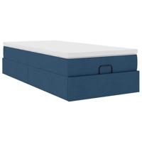 Ottoman bed met matras 90x190cm stof blauw - thumbnail