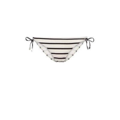 Beachlife gestreept strik bikinibroekje wit/antraciet