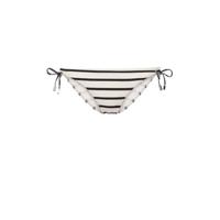 Beachlife gestreept strik bikinibroekje wit/antraciet - thumbnail