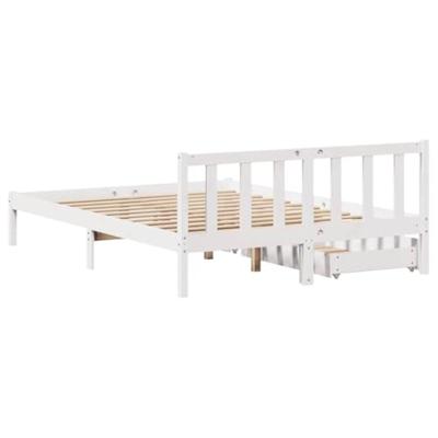 Bedframe zonder matras massief grenenhout wit 120x200 cm