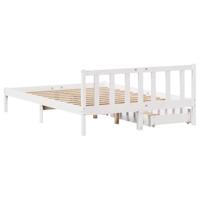 Bedframe zonder matras massief grenenhout wit 120x200 cm - thumbnail