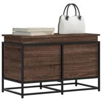 Opbergbox met deksel 80x40x51,5 cm bewerkt hout bruin eiken - thumbnail