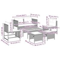 Tuinbankenset met kussen 6 pcs Beige en Crème poly rattan - thumbnail
