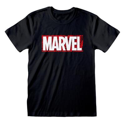 Unisex T-Shirt met Korte Mouwen Marvel Zwart - Maat: XL