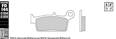 GALFER remblokken "fd144" brake pad fd144 g1054 organic