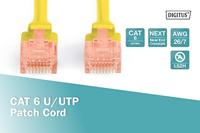 Digitus DK-1617-030/Y RJ45 Netwerkkabel, patchkabel CAT 6 U/UTP 3.00 m Geel Vlambestendig, Halogeenvrij, Rond, Verdraaide paren, Onafgeschermd 1 stuk(s) - thumbnail