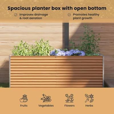Verhoogde plantenbak 390 x 50 x 68 cm Gegalvaniseerd staal Verhoogde plantenbak 390 x 50 x 68 cm Gegalvaniseerd staal
