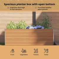 Verhoogde plantenbak 390 x 50 x 68 cm Gegalvaniseerd staal - thumbnail
