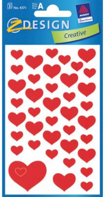 Avery AV-4371 Papieretiket 3 Vel Harten 10 Setjes met 3 Vel