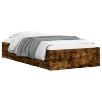 Bedframe met lades bewerkt hout gerookt eikenkleurig 100x200 cm - thumbnail