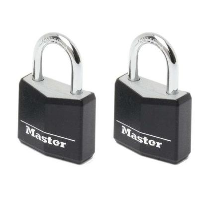 Masterlock 2 x 30mm - 18mm hardened steel shackle, 5mm diam. - double locking - 4 - zwart - 9130EURTBLK