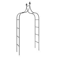 VidaXL Tuinbogen 2 st 120x38x260 cm staal zwart - thumbnail