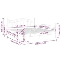 Bedframe metaal wit 140x200 cm - thumbnail