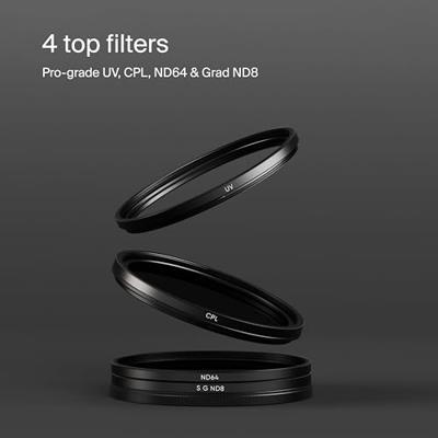 Urth 49mm UV, Circular Polarizing (CPL), ND64, Soft Grad ND8 Lens Filter Kit (Plus+)